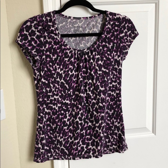 Purple leopard print t top - Picture 1 of 3